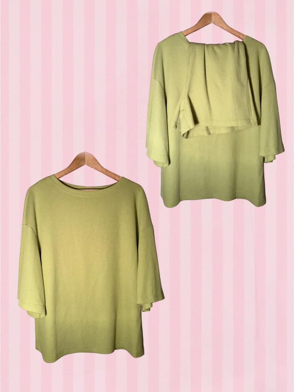 Women’s Lightweight Ribbed Knit Top and short set in Olive Green